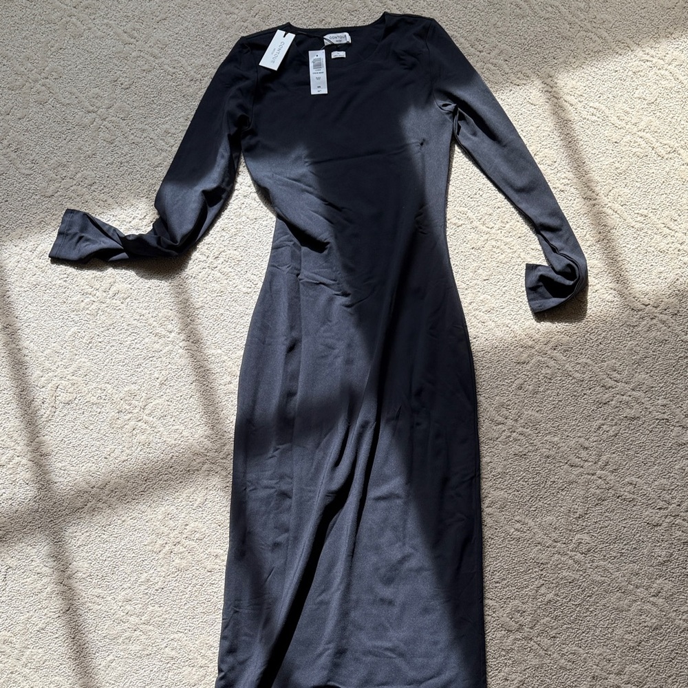 Aritzia Elegant Black Long Sleeve Dress